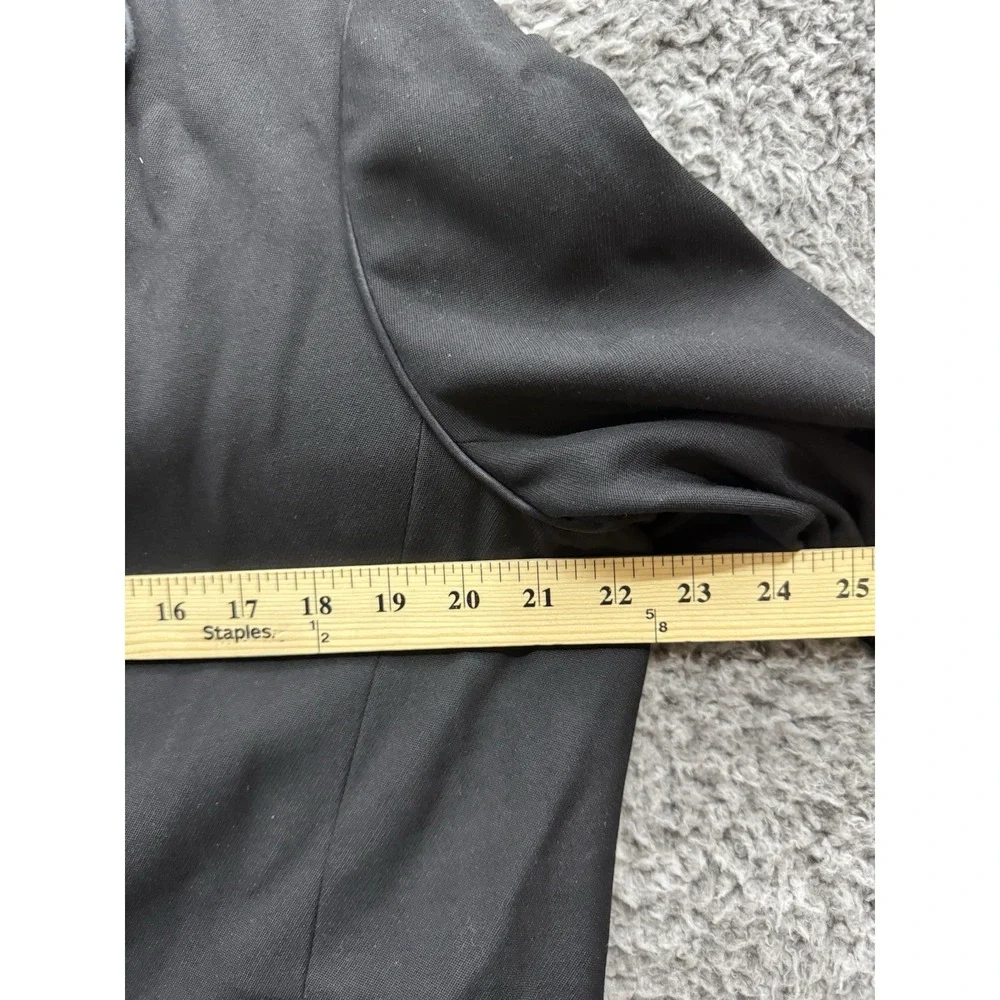 CHANEL PRE-OWNED 2008 SINGLE-BREASTED WOOL BLAZER - P33310 - BLACK‎ Size 48